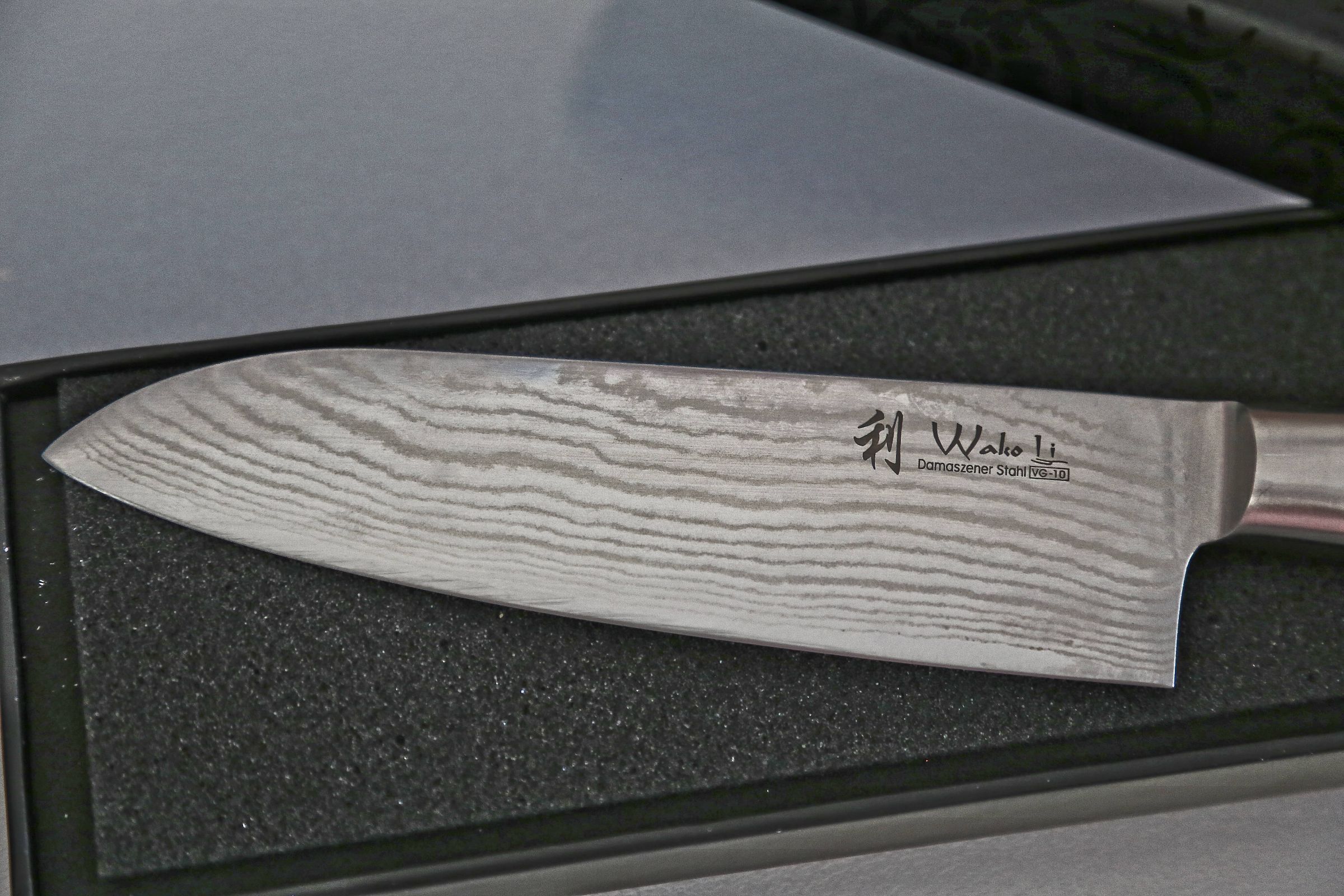 Wakoli 1DM-SAN-MIK Santoku Damascus Knife, Japanese Damascus Steel VG-10, Mikata Handle